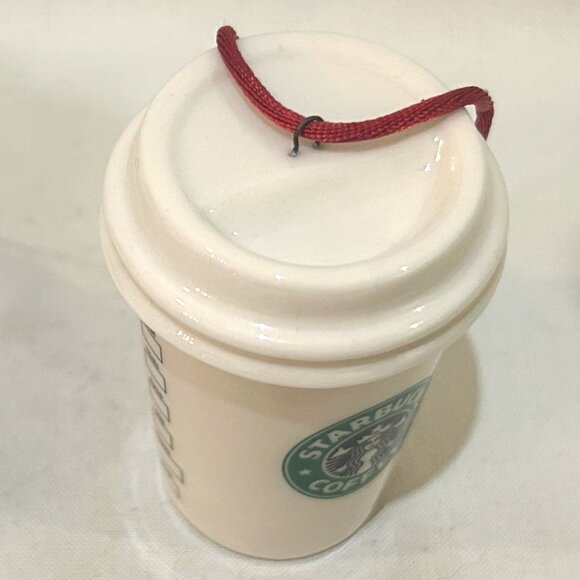 Starbucks 2006 Holiday Mini Ceramic To Go Cup Christmas Tree Ornament - Picture 7 of 8